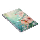 Tropische Perzik Witte Hibiscus Bloemen Notitieboek (Rechterzijde)
