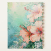 Tropische Perzik Witte Hibiscus Bloemen Planner (Achterkant)