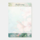 Tropische Perzik Witte Hibiscus Bloemen Post-it® Notes (Voorkant)