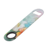 Tropische Perzik Witte Hibiscus Bloemige Liefde Br Speed Flessenopener (Achterkant Gekanteld)