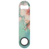 Tropische Perzik Witte Hibiscus Bloemige Liefde Br Speed Flessenopener (Voorkant)