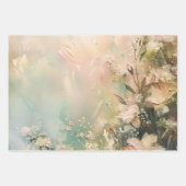 Tropische perzik witte hibiscus bloemige liefde inpakpapier vel (Voorkant 2)