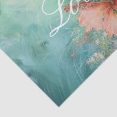 Tropische perzik witte hibiscus bloemige liefde  tissuepapier (Detail)