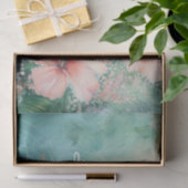 Tropische perzik witte hibiscus bloemige liefde  tissuepapier (Geschenk)