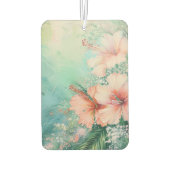 Tropische Perzik Witte Hibiscus Bloemliefde Luchtverfrisser (Achterkant)