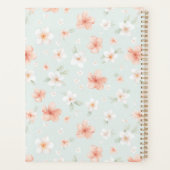 Tropische perzik witte hibiscusbloemen planner (Achterkant)