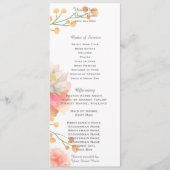 Tropische Perzikbloesem Trouwprogramma Programmakaart (Voorkant)