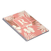 Tropische perzikkleur hibiscus gepersonaliseerde M Notitieboek (Rechterzijde)