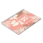 Tropische perzikkleur hibiscus gepersonaliseerde M Notitieboek (Linkerzijde)