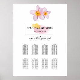 Tropische petera Frangipani Wedding Seating Chart Poster