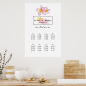 Tropische petera Frangipani Wedding Seating Chart Poster (Keuken)