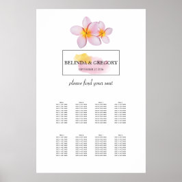 Tropische petera Frangipani Wedding Seating Chart Poster