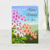 Tropische Phalaenopsis Orchidee Bloemen Verjaardag Kaart (Voorkant)