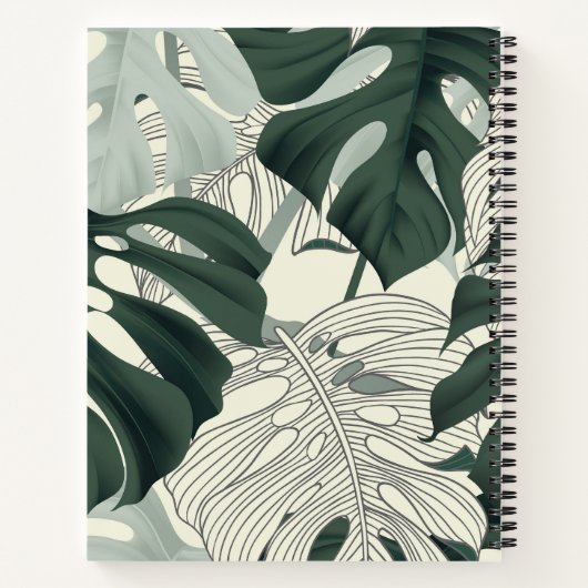 Tropische philodendren bladeren notitieboek (Achterkant)
