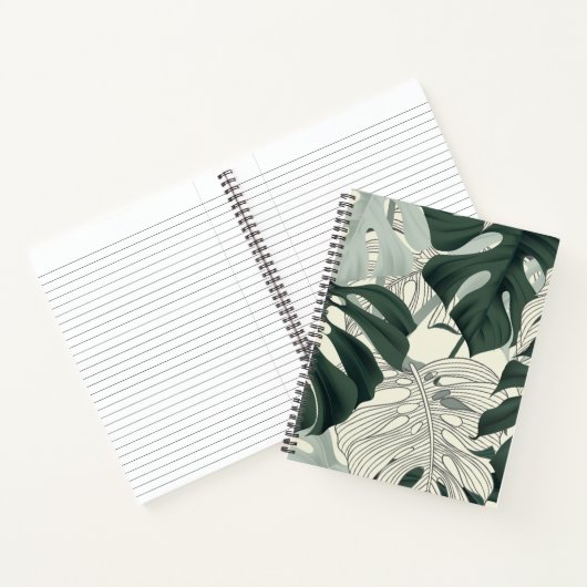 Tropische philodendren bladeren notitieboek (Binnen)