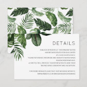 Tropische Philodendron Palm Details Kaart invoegen (Voorkant / Achterkant)