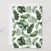 Tropische Philodendron Palm Leaves Modern Wedding Kaart (Achterkant)