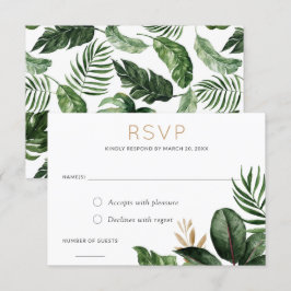 Tropische Philodendron Palm Verlof RSVP Reageren K Kaart