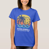 Tropische Pickleball Beach Design – Fun Custom T-shirt (Voorkant)
