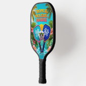 Tropische Pickleball Fun Paddle – Palmbomen & Hibi (Links)