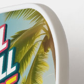 Tropische Pickleball Fun Paddle – Palmbomen & Hibi (Links Detail)