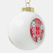 🌺 Tropische pickleball met hibiscus, met naam Keramische Bal Ornament (Links)