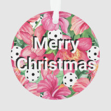 🌺 Tropische pickleball met hibiscus, met tekst