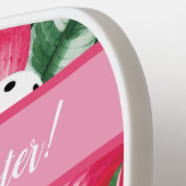 🌺 Tropische pickleball met hibiscus, met tekst Paddle (Links Detail)