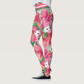 🌺 Tropische pickleball met kleine hibiscus-afdruk Leggings (Links)