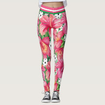 🌺 Tropische pickleball met kleine hibiscus-afdruk