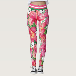 🌺 Tropische pickleball met kleine hibiscus-afdruk Leggings