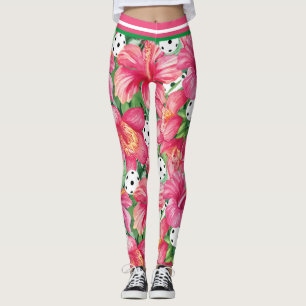 🌺 Tropische pickleball met kleine hibiscus-afdruk Leggings
