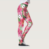 🌺 Tropische pickleball met kleine hibiscus-afdruk Leggings (Rechts)