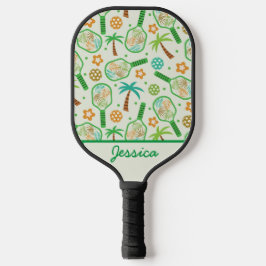 Tropische pickleball met palmbomen gepersonaliseer pickleball paddle