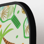 Tropische Pickleball met Palmboom Bomen Persoonli Paddle (Links Detail)