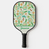 Tropische Pickleball met Palmboom Bomen Persoonli Paddle (Achterkant)
