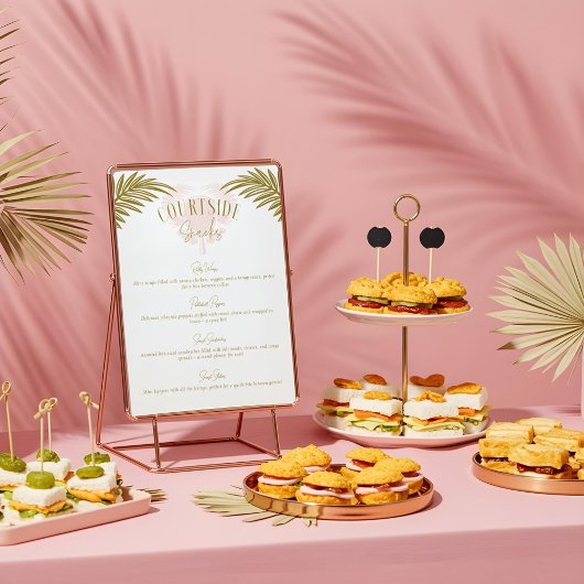 Tropische Pickleball Party Food Appetizer Menu Sig Poster