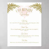 Tropische Pickleball Party Food Appetizer Menu Sig Poster (Voorkant)