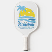 Tropische Pickleball Sun Palm Trees voegen aangepa Pickleball Paddle (Achterkant)
