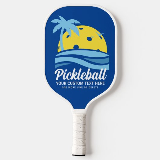 Tropische Pickleball Sun Palm Trees voegen aangepa Pickleball Paddle (Achterkant)