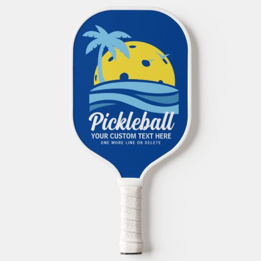 Tropische Pickleball Sun Palm Trees voegen aangepa Pickleball Paddle (Voorkant)