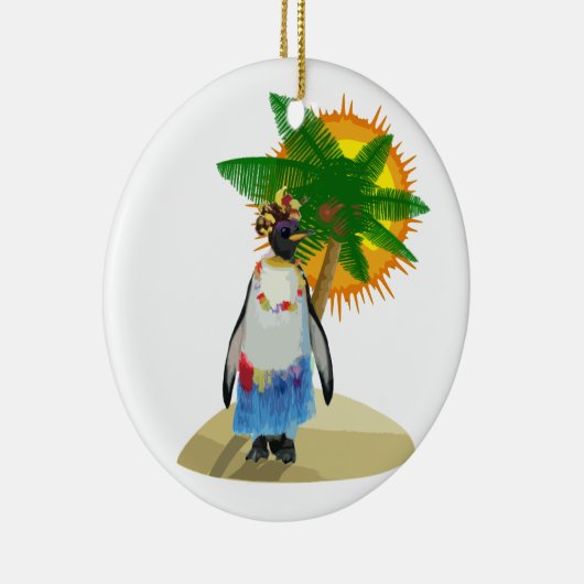 Tropische pinguïn keramisch ornament (Rechts)