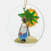 Tropische pinguïn keramisch ornament (Links)