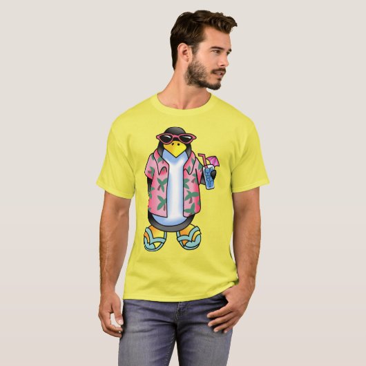 Tropische pinguïn t-shirt (Voorkant volledig)