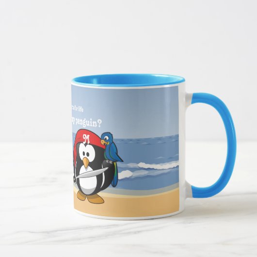 Tropische pinguïns Couple Hula Pirate Island Beach Mok (Rechts)