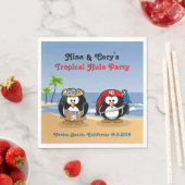 Tropische pinguïns Couple Hula Pirate Island Beach Servetten (Insitu)