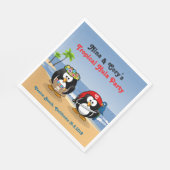 Tropische pinguïns Couple Hula Pirate Island Beach Servetten (Hoek)
