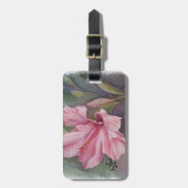 TROPISCHE PINK HIBISCUS PERSONALISEERD BAGAGELABEL (Voorkant verticaal)
