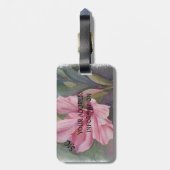TROPISCHE PINK HIBISCUS PERSONALISEERD BAGAGELABEL (Achterkant verticaal)