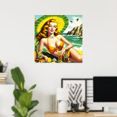 tropische pinup poster (Thuiskantoor)